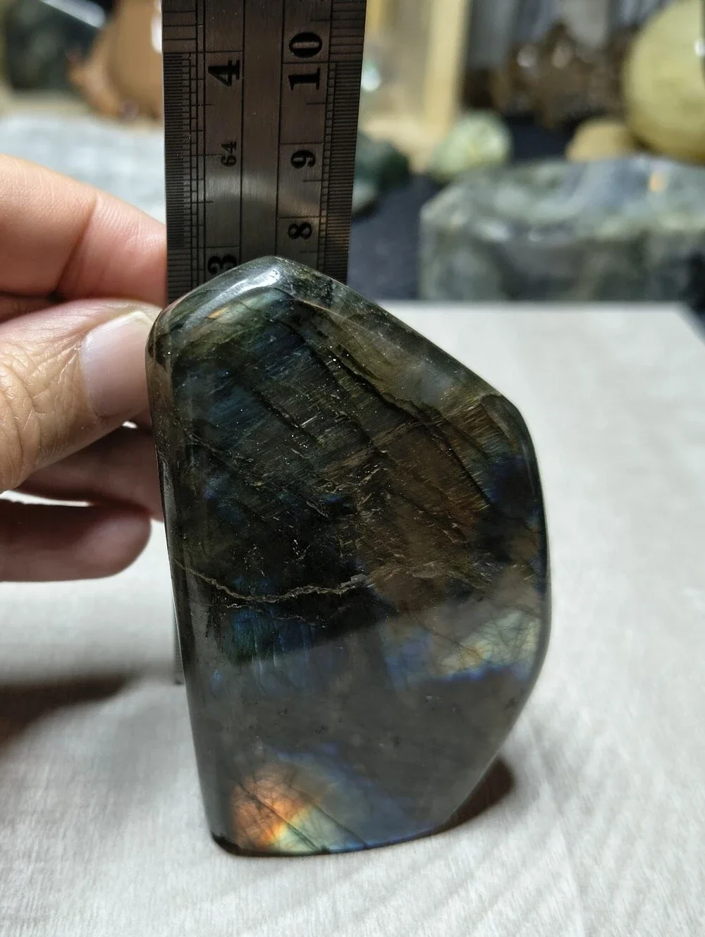 #1 Flashy Labradorite Crystal Freeform Polished Stone